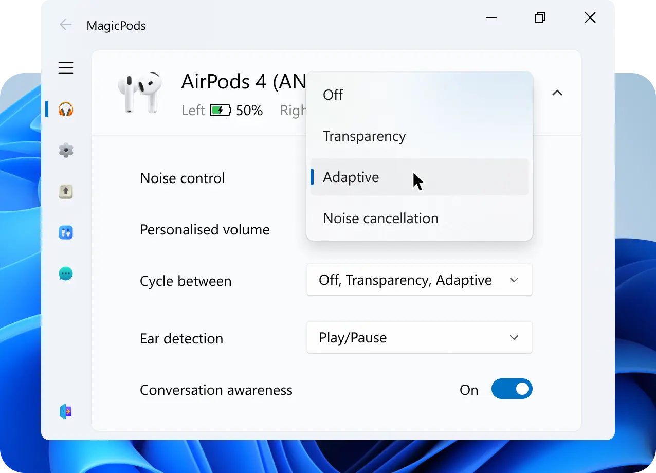 Advanced AirPods features with MagicAAP driver